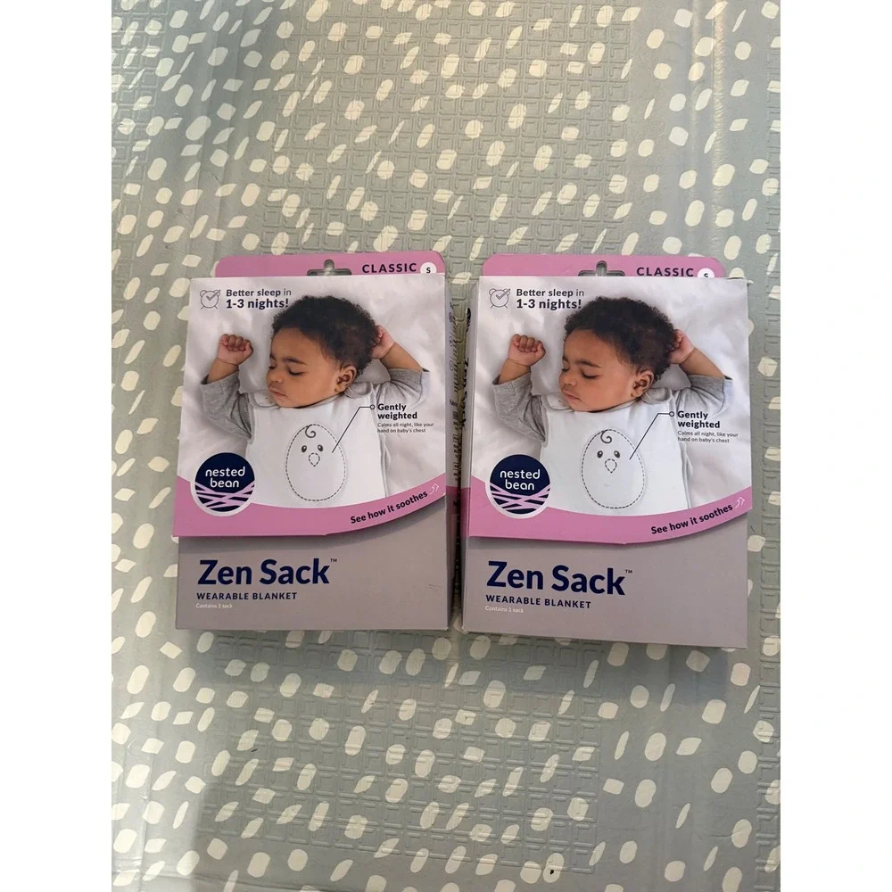 Lot of 2 Nested Bean Zen Sack Classic Weighted Wearable Blanket White Size Small